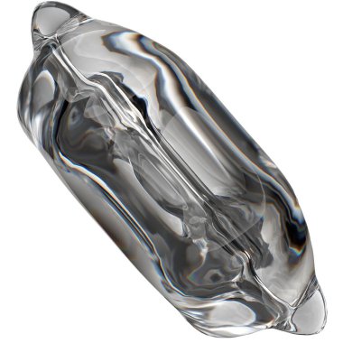 İzole edilmiş Renksiz Organik Cam Güzel Kırılma ve Yansıma Modern 3D Soyut Arkaplan Yüksek Kaliteli 3D Görüntü