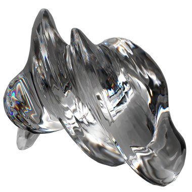 İzole edilmiş Renksiz Organik Cam Taze Leke Kırılma ve Yansıma Zarif Modern 3D Çizim Soyut Arkaplan Yüksek Kaliteli 3D Görüntü