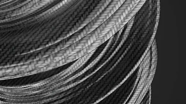 Black Wavy Karbon Malzeme Perdesi Birleşik Şık Modern 3D Soyut Arkaplan Yüksek Kaliteli 3D Görüntü