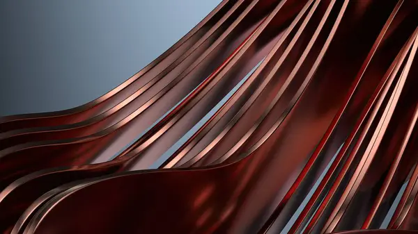 Bakır Metal Doku Dalgalı Perde Sakin Lüks Modern 3D Yapılandırma Soyut Arka plan Yüksek Kaliteli 3D Görüntü