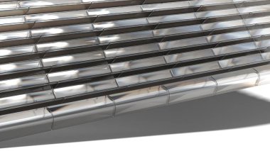 Kristal ve Duvar Tasarımı Elementleri ve Çağdaş Basit Mimarisi ile Beton Döşeme Soyut Arkaplan Yüksek Kaliteli 3D Görüntü