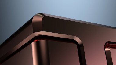 Küp Bakır Metal Lump Geometri Yapısı Zarif Modern 3D Çizim Soyut Arkaplan Yüksek Kaliteli 3d