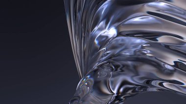 Karanlık Atmosfer Temiz Cam Bezier Eğrisi Modern Zarif Modern 3D Çizim Soyut Arkaplan Yüksek Kaliteli 3D Görüntü