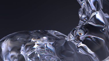 Karanlık Atmosfer Temiz Cam Sakin Bezier Eğrisi Zarif Modern 3D Görüntü Soyut Arkaplan Yüksek Kaliteli 3D Görüntü