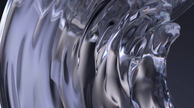 Karanlık Atmosfer Temiz Cam Bezier Eğrisi Şık Modern 3D Görüntü Soyut Arkaplan Yüksek Kaliteli 3D Görüntü