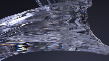 Karanlık Atmosfer Temiz Cam Modern Sanatsal Karanlık Atmosfer Zarif Modern 3D Görüntü Soyut Arka plan Yüksek Kaliteli 3D Görüntü
