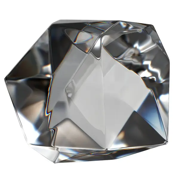 隔離された無色の宝石 水晶涼しく 美しい屈折および反射のエレガントで現代3Dレンダリング抽象的な背景の良質の3Dのイラスト — ストック写真