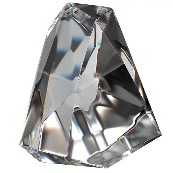 Isolerad Färglös Gemstone Crystal Vacker Mystisk Refraktion Och Reflektion Elegant — Stockfoto