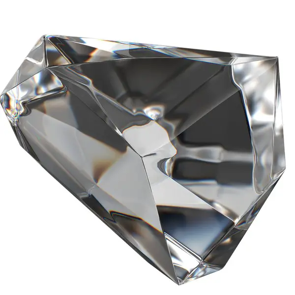 Isolerad Färglös Gemstone Crystal Mysterious Färsk Refraktion Och Reflektion Elegant — Stockfoto