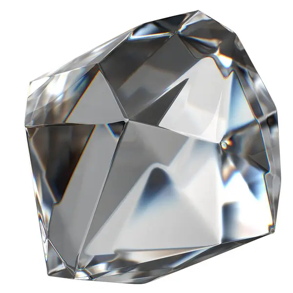 Isolerad Färglös Gemstone Crystal Mysterious Cool Refraktion Och Reflektion Elegant — Stockfoto