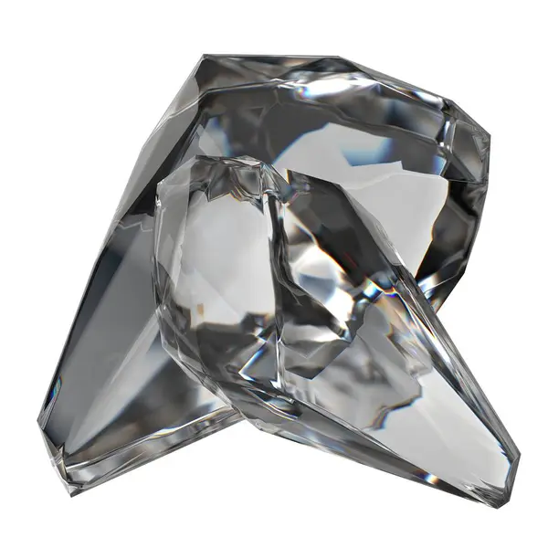 Isolerad Färglös Gemstone Crystal Transparent Vacker Refraktion Och Reflektion Elegant — Stockfoto