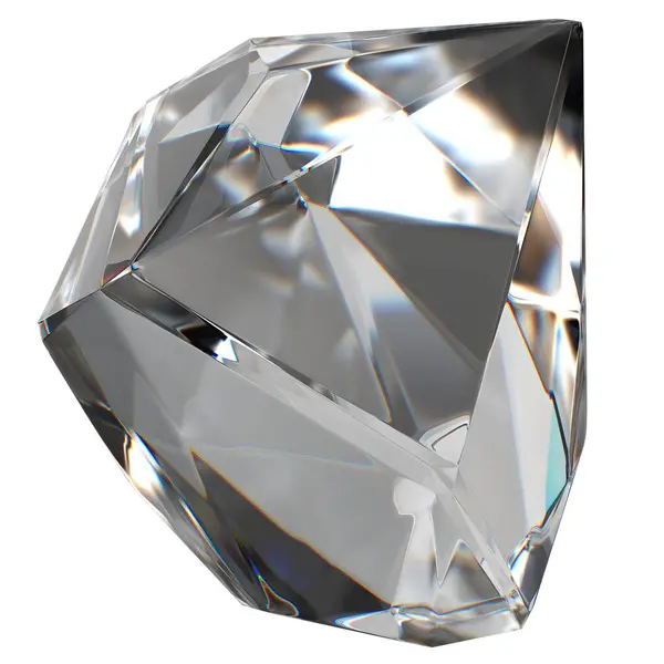 Isolerad Färglös Gemstone Crystal Clear Mysterious Refraction Reflection Elegant Modern — Stockfoto