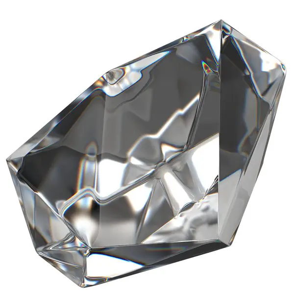 Isolerad Färglös Gemstone Crystal Transparent Uppfriskande Refraktion Och Reflektion Elegant — Stockfoto