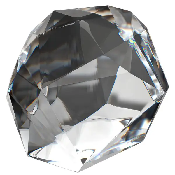 Isolerad Färglös Gemstone Kristallens Frodiga Organiska Brytning Och Reflektion Elegant — Stockfoto