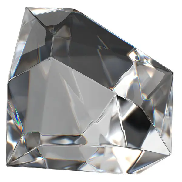 Isolerad Färglös Gemstone Crystal Uppfriskande Färsk Refraktion Och Reflektion Elegant — Stockfoto