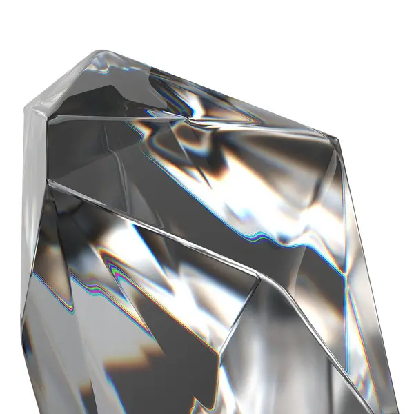 Isolerad Färglös Gemstone Crystal Organic Refreshing Refraction Reflection Elegant Modern — Stockfoto
