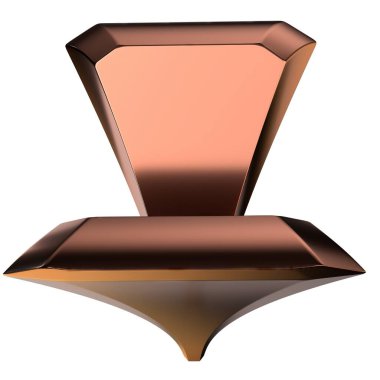 Twisted Arrowhead Metal Cisim Şekli Geometri İzole Modern 3D Soyut Arkaplan Okunuşu Yüksek Kaliteli 3D Görüntü