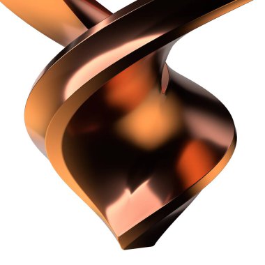 Twisted Arrowhead Metal Cisim Yapısı İzole Edilmiş Modern 3D Görüntü Soyut Arkaplan Yüksek Kaliteli 3D Görüntü