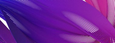 Mor ve Mavi İnce Eğimli Zarif Çizgiler Bezier Eğrileri Çağdaş İzole Eğriler Modern 3D Soyut Arkaplan Oluşturma Yüksek Kaliteli 3d