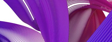 Delicate isolated Elegant and Modern 3D Rendering abstract background made of purple and blue thin curved delicate lines Bezier curves High quality 3d illustration clipart