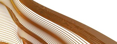 Çağdaş güzellik altın ince metal çizgilerinin ince Bezier kıvrımlarıyla soyut arkaplan oluşturan soyut yüksek kaliteli 3D çizimler.
