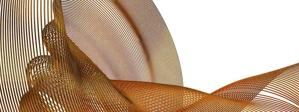 Altın ince metal çizgiler Bezier eğrisi lüks cazibesi izole Modern 3D Soyut arka plan Yüksek kalite 3D illüstrasyon