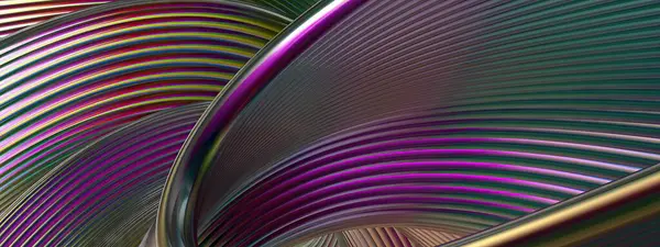 Delicate modern art made with bezier curves of rainbow thin metal lines Isolated Elegant and Modern 3D Rendering abstract background High quality 3d illustration