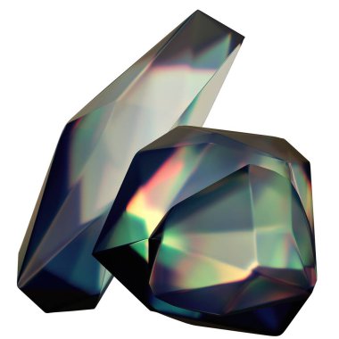 Karanlık Atmosfer Mücevher benzeri Güç Taşı Gizemli Şeffaf Ayırtılmış Modern 3D Soyut Arka plan Yüksek Kaliteli 3D Görüntü