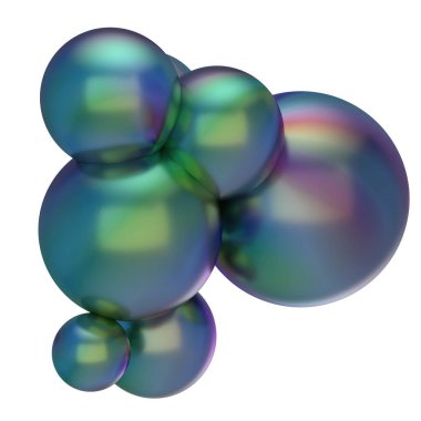 Organik Krom Yansıtıcı Metal Geometri Yaratıcı Sıvı Boya İzole Modern 3D Hazırlama Yüksek Kaliteli 3d