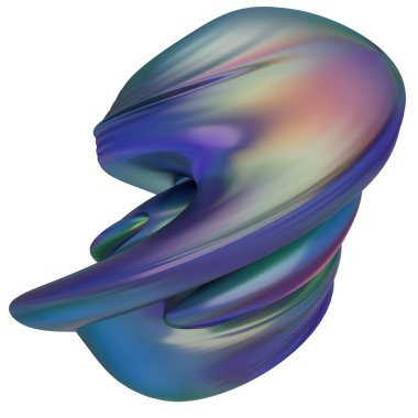 Organik Krom Yansıtıcı Metal Geometri Sıvı Çağdaş Yüzey İzole Modern 3D Hazırlama Yüksek Kaliteli 3D Görüntü