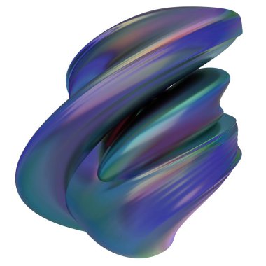 Organik Krom Yansıtıcı Metal Geometri Çağdaş İzlenimci Yaratık Seçkin Modern 3D Hazırlama Yüksek Kaliteli 3D Resim