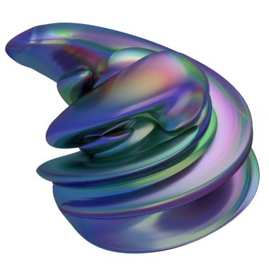 Organic Chrome Reflective Metal Geometry Creative Paint Surface Isolated Elegant Modern 3D Rendering High quality 3d illustration