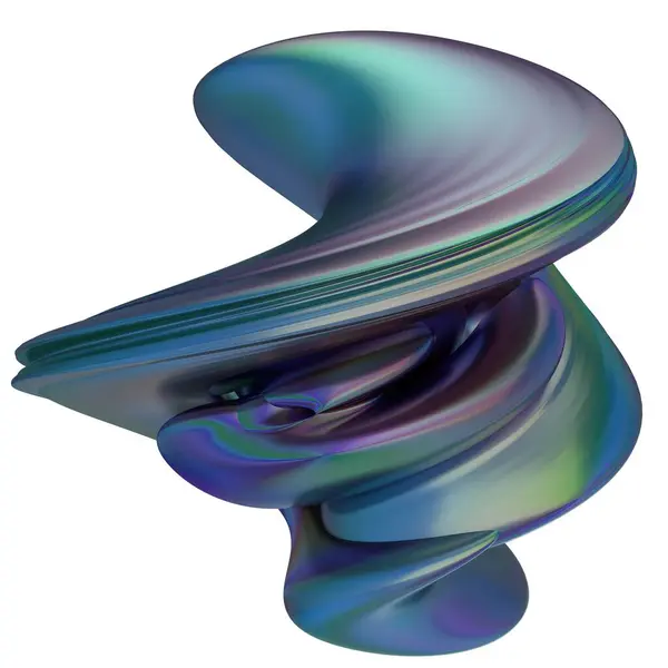 Organic Chrome Reflective Metal Geometry Liquid Contemporary Impressionist Isolated Elegant Modern 3D Rendering High quality 3d illustration