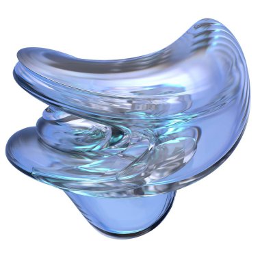 Elegant and Modern 3D Rendering with Beautiful Fresh Cut-outs like Ice Crystal Glass High quality 3d illustration