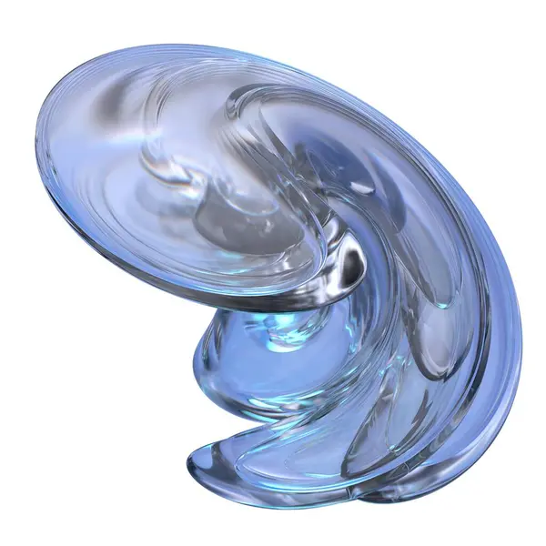 Organic Fresh Cutout Elegant Modern 3D Rendering Like Ice Crystal Glass High quality 3d illustration