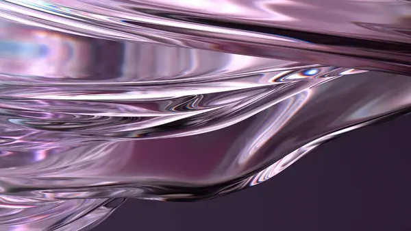 Metal Dalga benzeri Tabak Gökkuşağı Yansıması Bezier Eğrisi Modern 3D Soyut Arkaplan Yüksek Kaliteli 3D Görüntü