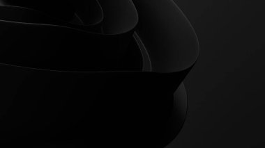 Siyah Bezier Eğrisi Pop Kültürü Zarif Modern 3D Soyut Özgeçmiş Çarpık Kıvrımlı Yüksek Kaliteli 3D Görüntü