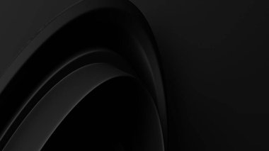 Siyah Çağdaş Modern Zarif 3D Soyut Arkaplan Dalgalı Eğriler Çarpık Yüksek Kaliteli 3D Görüntü