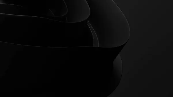 Siyah Bezier Eğrisi Pop Kültürü Zarif Modern 3D Soyut Özgeçmiş Çarpık Kıvrımlı Yüksek Kaliteli 3D Görüntü