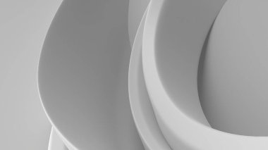 Basit Eğri Beyaz Bezier Eğrisi Şık ve Modern 3D Soyut Arkaplan Yüksek Kaliteli 3D Görüntü