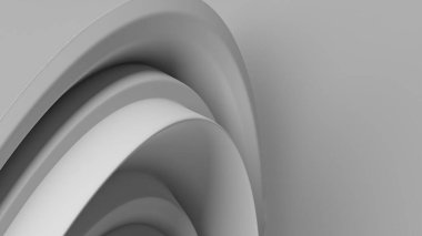 Basit Eğri Beyaz Çağdaş Modern Sanatsal Zarif Modern 3D Çizim Soyut Arkaplan Yüksek Kaliteli 3d