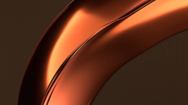 Metal Dalga benzeri Tabak Gökkuşağı Yansıması Lüks Bezier Eğrisi Modern 3D Soyut Arkaplan Yüksek Kaliteli 3D Görüntü