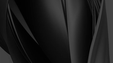 Dalgalı Eğriler Siyah Tutkulu Bezier Eğrisi Zarif Modern 3D Çizim Soyut Arkaplan Yüksek Kaliteli 3D Görüntü