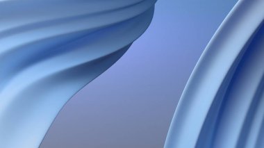 Matte twisted gentle curve in blue and white gradient, an elegant and modern 3D rendering of an abstract background with a sense of luxury. High quality 3d illustration clipart