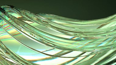 An abstract background with a mysterious refreshing green, featuring elegant and modern curves, rendered in 3D. High quality 3d illustration clipart