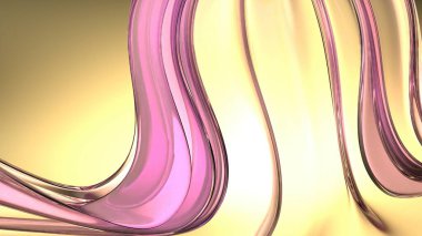 An elegant and modern 3D rendering of an abstract background featuring mysterious fresh curves in yellow and purple, exuding a sense of luxury. High quality 3d illustration clipart