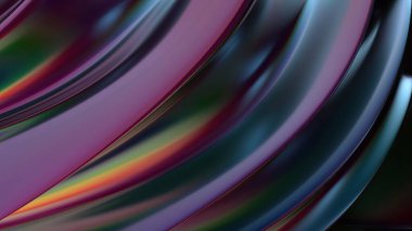 Lüks krom kıvrımlı karanlık bir alanda bükülmüş metal plakalar içeren zarif ve modern üç boyutlu bir arkaplan oluşturuldu. Yüksek kalite 3d illüstrasyon