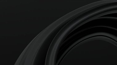 Zarif ve modern üç boyutlu soyut bir arka plan, siyah bir mat yüzeyi, şık bir atmosfer ve eğri büğrü sanatsal elementlerle lüks bir hava yayıyor. Yüksek kalite 3d illüstrasyon