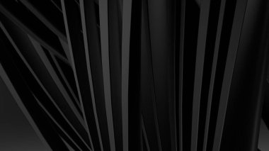 Siyah mat desenli hassas eğrilerin güzel soyut arkaplanı Yüksek kaliteli 3D görüntü