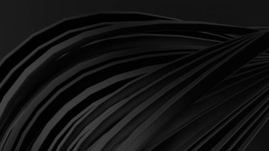 Siyah mat desenli kıvrımlarla çizilmiş modern sanatsal incelik soyut arkaplan Yüksek kaliteli 3D illüstrasyon